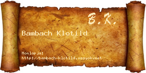 Bambach Klotild névjegykártya